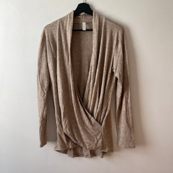 Twenty Ten Cream Crossover Wrap Sweater - Picture 1 of 6